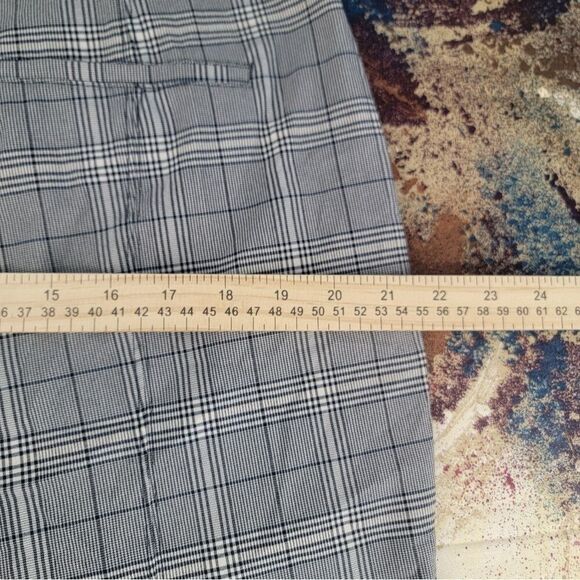 Simply Vera Wang Gray Plaid Skinny Pants, Pull Up, Size 2 XXL Long False Pockets - Picture 12 of 13